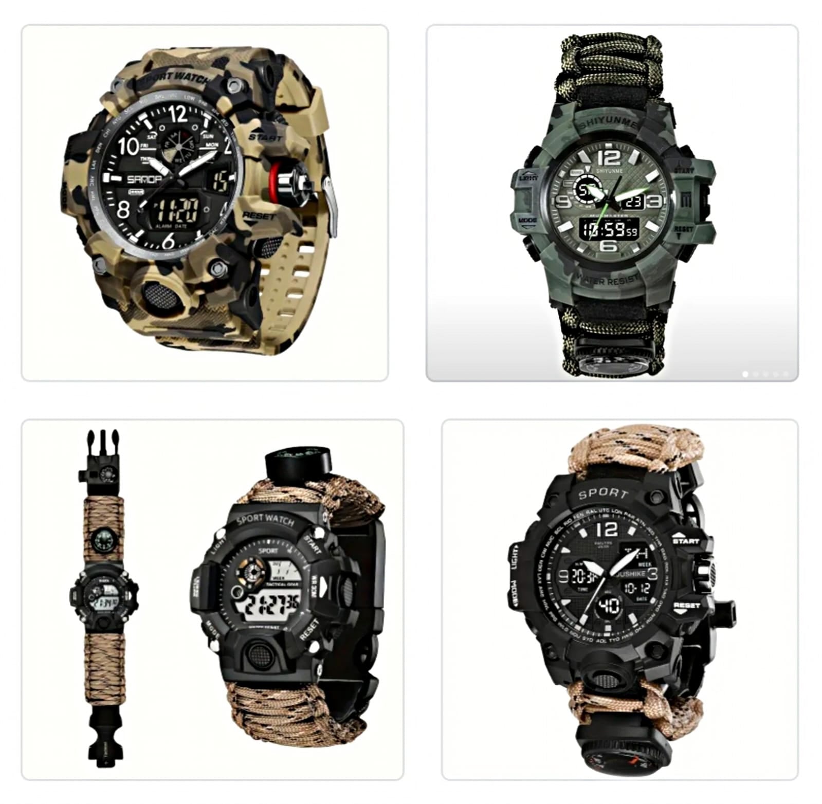 Reloj Táctico Supervivencia Pixelado Camuflaje camping senderismo policía militar seguridad trabajo