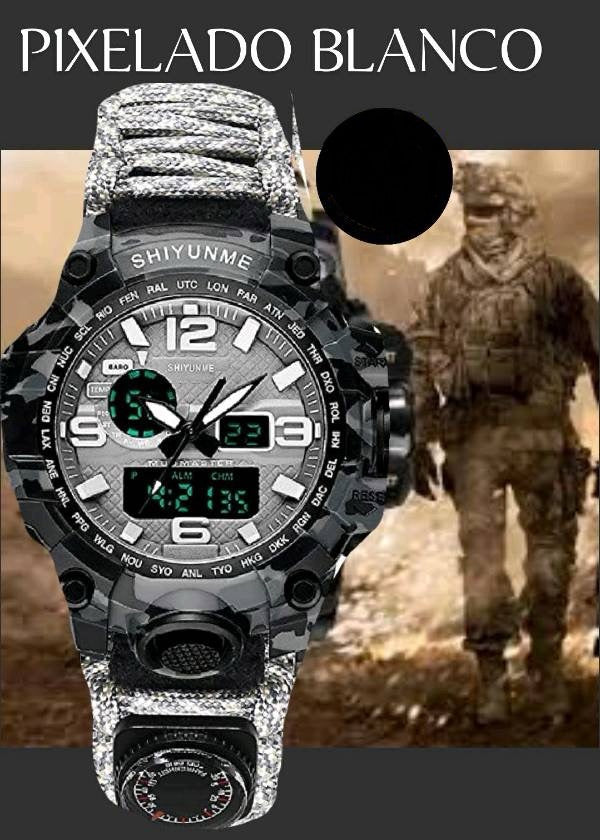 Reloj Táctico Supervivencia Pixelado Camuflaje camping senderismo policía militar seguridad trabajo