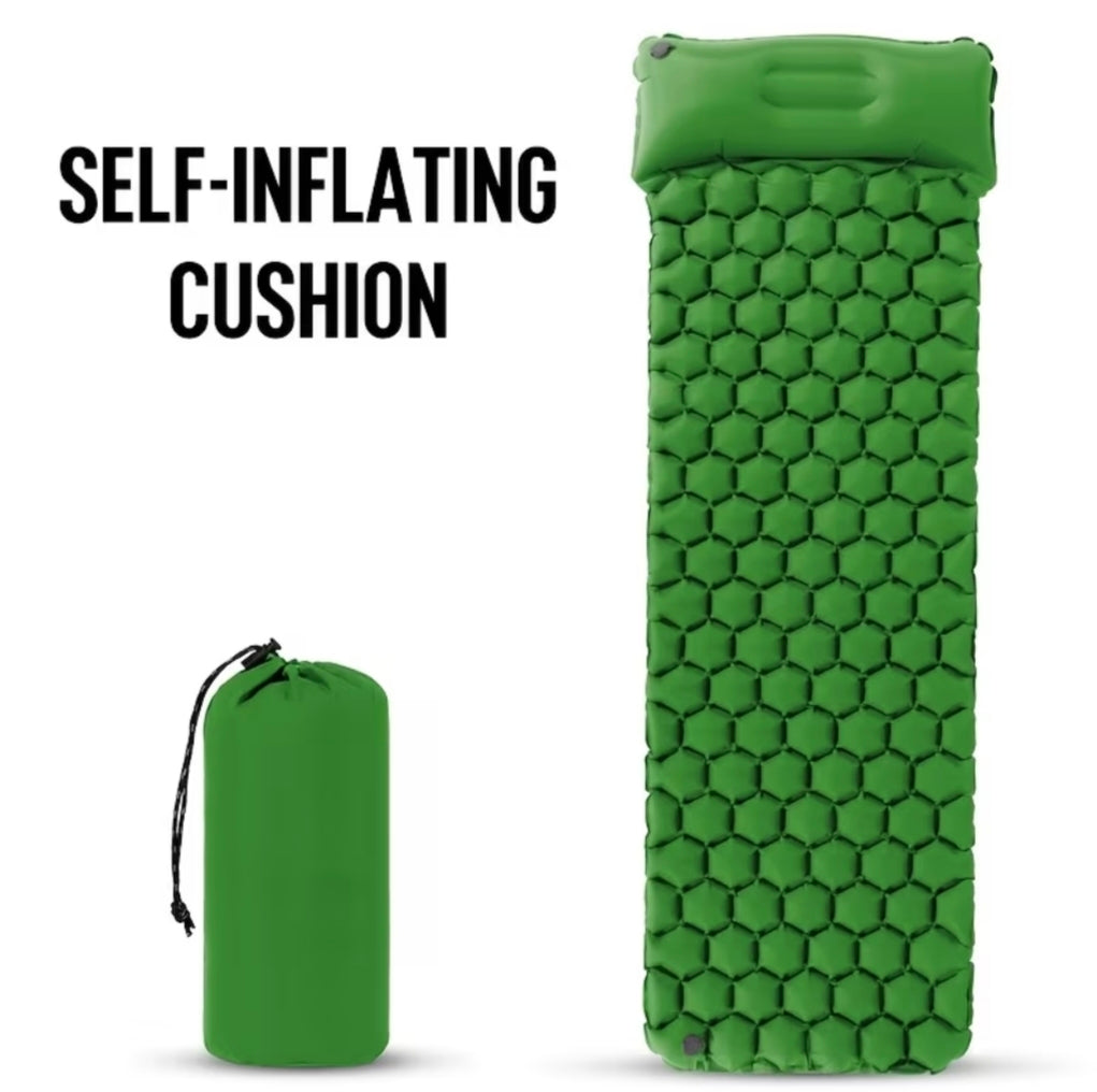 Colchon Inflable para Camping Senderismo Viaje  Portable 1 Plaza con Almohada e Inflador