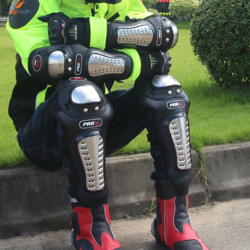 Kit rodilleras y coderas moto protección acero