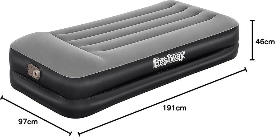 Cama/Colchon 1.5 plazas con inflador electrico y almohadilla 191x99x46cm bestway camping dormitorio