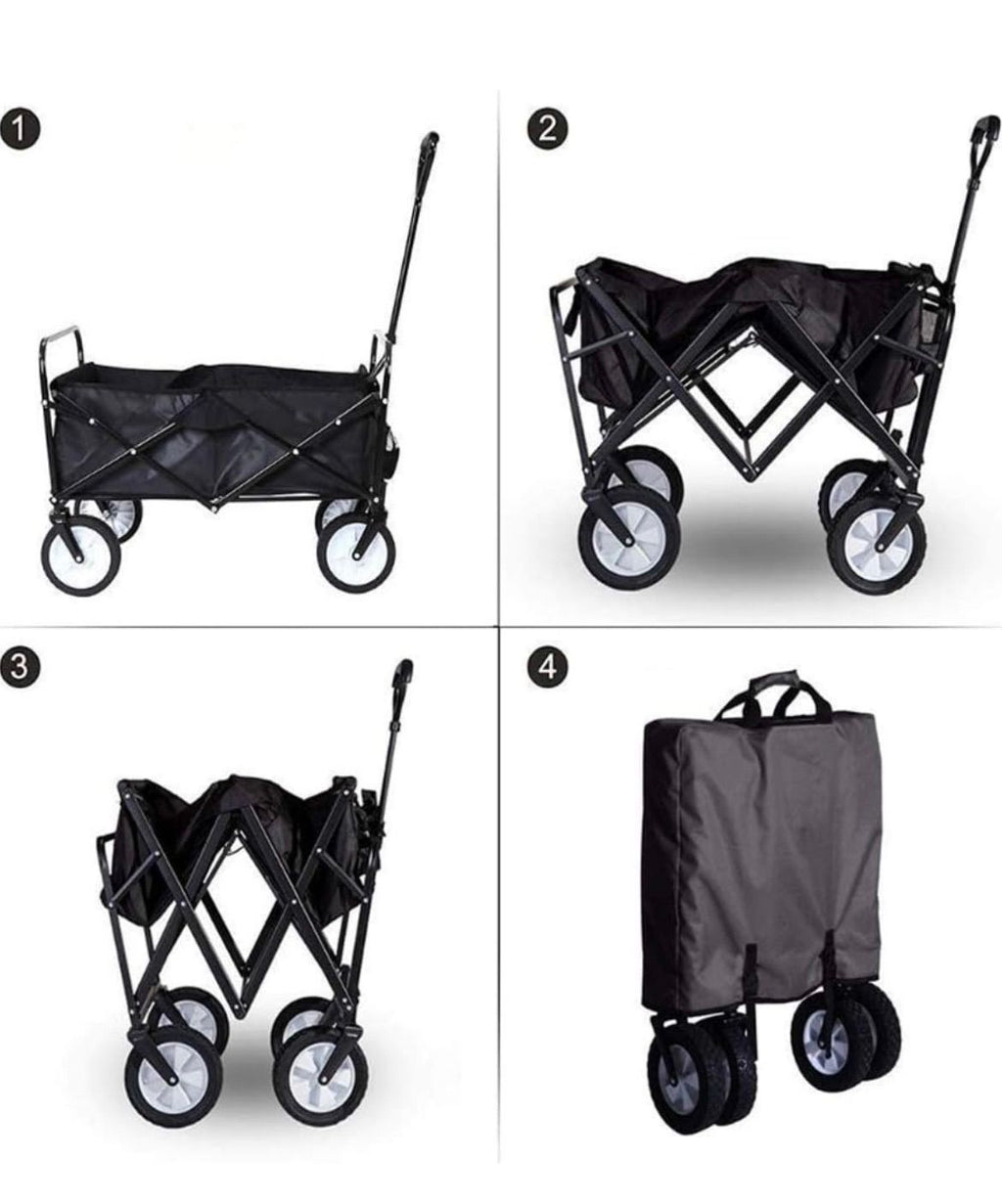 Carrito Carretilla Plegable Portátil Multifuncional 80kg Transporte Compras Trabajo Deporte Jardín