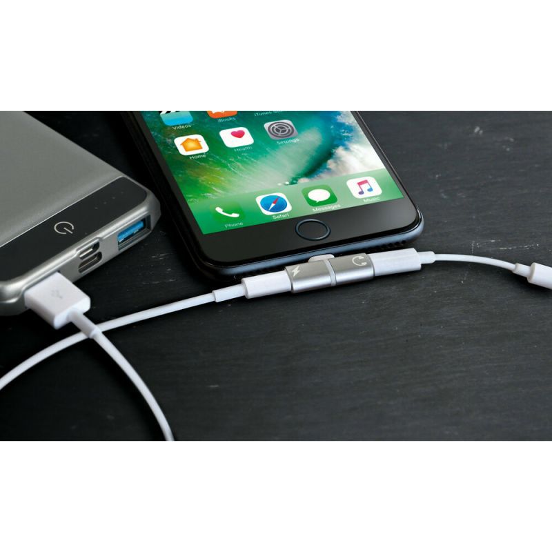ADAPTADOR EXTENSION DOBLE PARA IPHONE A TIPO C ANDROID