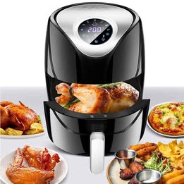 Freidora de Aire Multifuncion 2,6L Electrica Pantalla Digital Táctil Comida Sana Salud Fitness Dieta