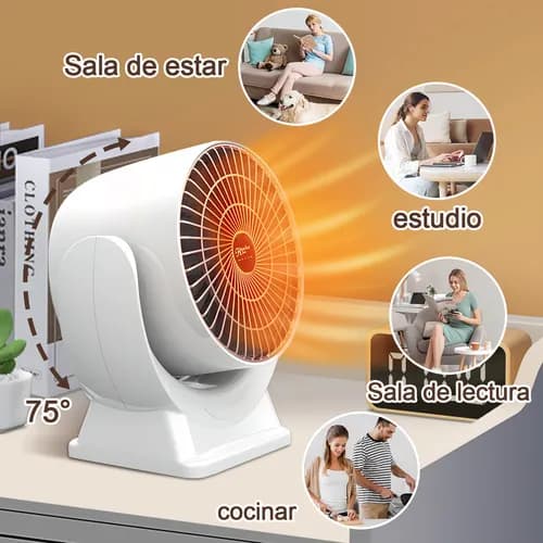 Calefactor ventilador eléctrico nuevo modelo 75° sala/dormitorio/oficina/estudio/frío/noche/ambiente