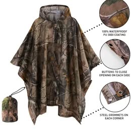 Poncho Chubasquero Impermeable Camuflaje Caza Lluvia Invierno Trabajo Moto Scooter Bici