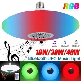 Foco Parlante Smart UFO Bluetooth RGB Luces Colores Control Remoto Música Iluminación Fiesta