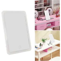 Espejo con Luz Led Recargable 3 Tonos Táctil Makeup Belleza Maquillaje