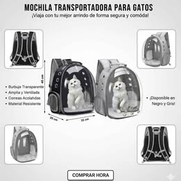 MOCHILA TRANSPARENTE BURBUJA PARA MASCOTAS PEQUEÑAS PERRITOS GATITOS