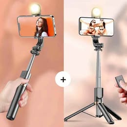 Trípode Palo Selfie con Luz  Portátil para Celular Fotos Viajes Videos