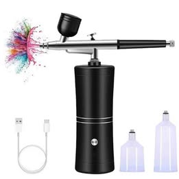 AEROGRAFO COMPRESOR DE MAQUILLAJE MULTIUSO  AUTOMÁTICO RECARGABLE PORTÁTIL
