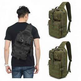 Mochila Pechera Bolso Cruzado Táctico Multiuso Camping Senderismo Pesca Viaje Trabajo Moto Bici