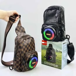 Pechera Mochila Bolso Cruzado Multiuso con Parlante Altavoz y Luces LED RGB Música Viaje