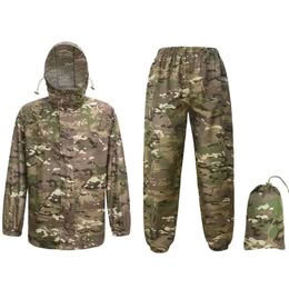 Conjunto Traje Impermeable Camuflaje Táctico Camping Caza Pesca Senderismo Lluvia Selva