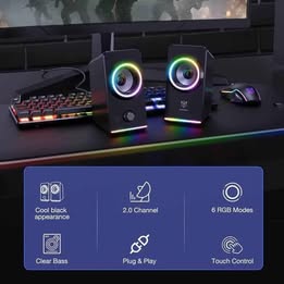 Parlantes Altavoz RGB LED GAMER Para PC LAPTOP Computadora