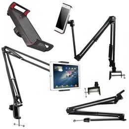 Brazo Soporte Mecánico Ajustable Giratorio Multifuncional para Celular Tablet Mesa EscritorioTrabajo