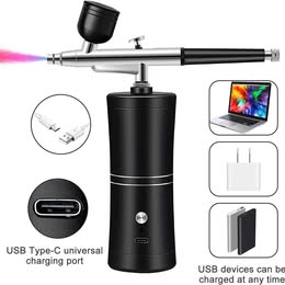 AEROGRAFO COMPRESOR DE MAQUILLAJE MULTIUSO  AUTOMÁTICO RECARGABLE PORTÁTIL