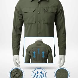 Camisa Táctica Senderismo Pesca Camping Casa Manga Larga