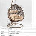 Silla Colgante Doble Nido Ratan con cojín y almohadas estructura de aluminio Jardín Terraza Balcón