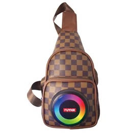 Pechera Mochila Bolso Cruzado Multiuso con Parlante Altavoz y Luces LED RGB Música Viaje
