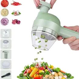 Picador Cortador de Verduras Multiuso 5en1 Eléctrico Recargable USB Portátil