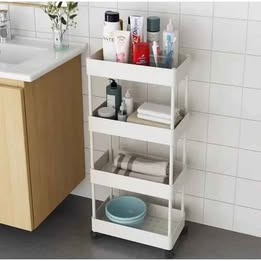 Estante Organizador 4 Pisos con Ruedas Multiuso Dormitorio Baño Cocina Sala Biblioteca