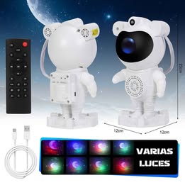 Astronauta Proyector de Galaxias Estrellas Altavoz Parlante Bluetooth Música con Control