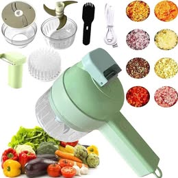 Picador Cortador de Verduras Multiuso 5en1 Eléctrico Recargable USB Portátil