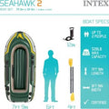 Barco Bote Inflable Intex Seahawk 2 Set Kit Capacidad 240kg Incluye Bomba de Inflar y Remos