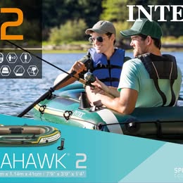 Barco Bote Inflable Intex Seahawk 2 Set Kit Capacidad 240kg Incluye Bomba de Inflar y Remos