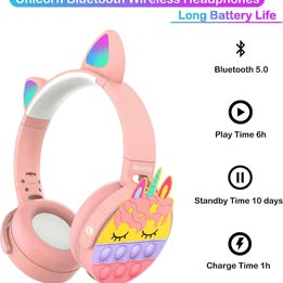 Audífonos Cascos Auriculares Inalámbricos Bluetooth Pop Luces LED Celular Computadora