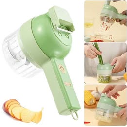 Picador Cortador de Verduras Multiuso 5en1 Eléctrico Recargable USB Portátil