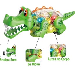 Juguete en Forma de Cocodrilo con Luces Giratorio para Niños Regalo