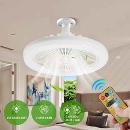 Foco Ventilador Nuevo Modelo Multiuso Luz integrada y Control Oficina Dormitorio Sala