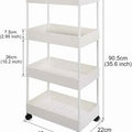 Estante Organizador 4 Pisos con Ruedas Multiuso Dormitorio Baño Cocina Sala Biblioteca