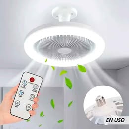 Foco Ventilador Nuevo Modelo Multiuso Luz integrada y Control Oficina Dormitorio Sala
