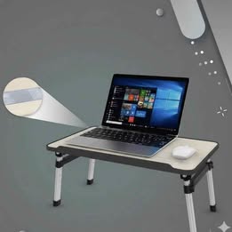Mesa Plegable Portátil Computadora Lapyop Multiuso Trabajo Estudio Oficina Aluminio y Madera