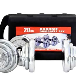 Juego de Mancuernas Pesas Discos de Acero Cromado 20kg con Maletín Portátil Ajustables Ejercicio Gym