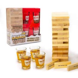 Juego de Mesa Jenga con Vasos Shots Entretenimiento Torre  Fiesta Cumpleaños