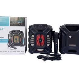 Parlante Altavoz con Micrófono 6.5" Radio USB Bluetooth Música Fiesta Baile Diversión Karaoke
