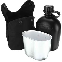 Cantimplora Táctica con Base de Aluminio Multiuso y Estuche Térmico con Sistema Molle Camping Milita