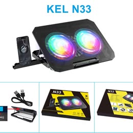Ventilador Cooler Soporte Pedestal para Computadora Laptop y Celular  RGB con 2 Ventiladores