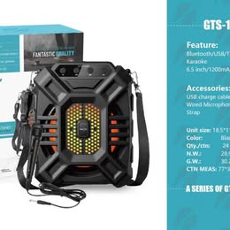 Parlante Altavoz con Micrófono 6.5" Radio USB Bluetooth Música Fiesta Baile Diversión Karaoke