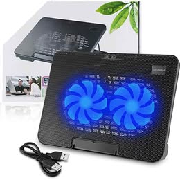 Ventilador Cooler Soporte Pedestal para Computadora Laptop con 2 Ventiladores
