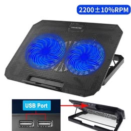 Ventilador Cooler Soporte Pedestal para Computadora Laptop con 2 Ventiladores