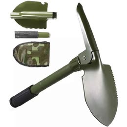 Pala Pico Plegable Portátil Militar para Camping Senderismo Multiuso con Estuche  Viaje Playa