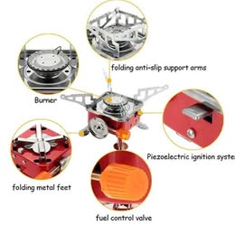 Cocina Plegable Portátil de Camping Senderismo Montaña Viaje con Encendido Eléctrico a Gas