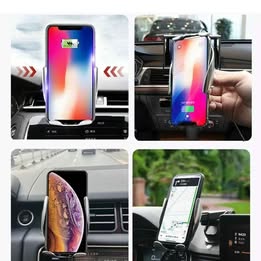 Porta Celular para Auto Carro con Carga Inalámbrica Automático Soporte Teléfono