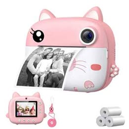 Camara Instantánea Infantil con Impresa Térmica 48MP Regalo Cumpleaños Fotos Recuerdos