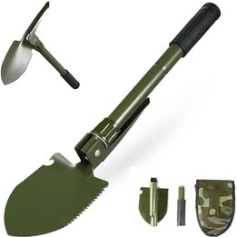 Pala Pico Plegable Portátil Militar para Camping Senderismo Multiuso con Estuche  Viaje Playa
